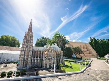 Cologne Cathedral Replica at Mini Siam in Pattaya Chonburi province at Thailand. June 3 2017.